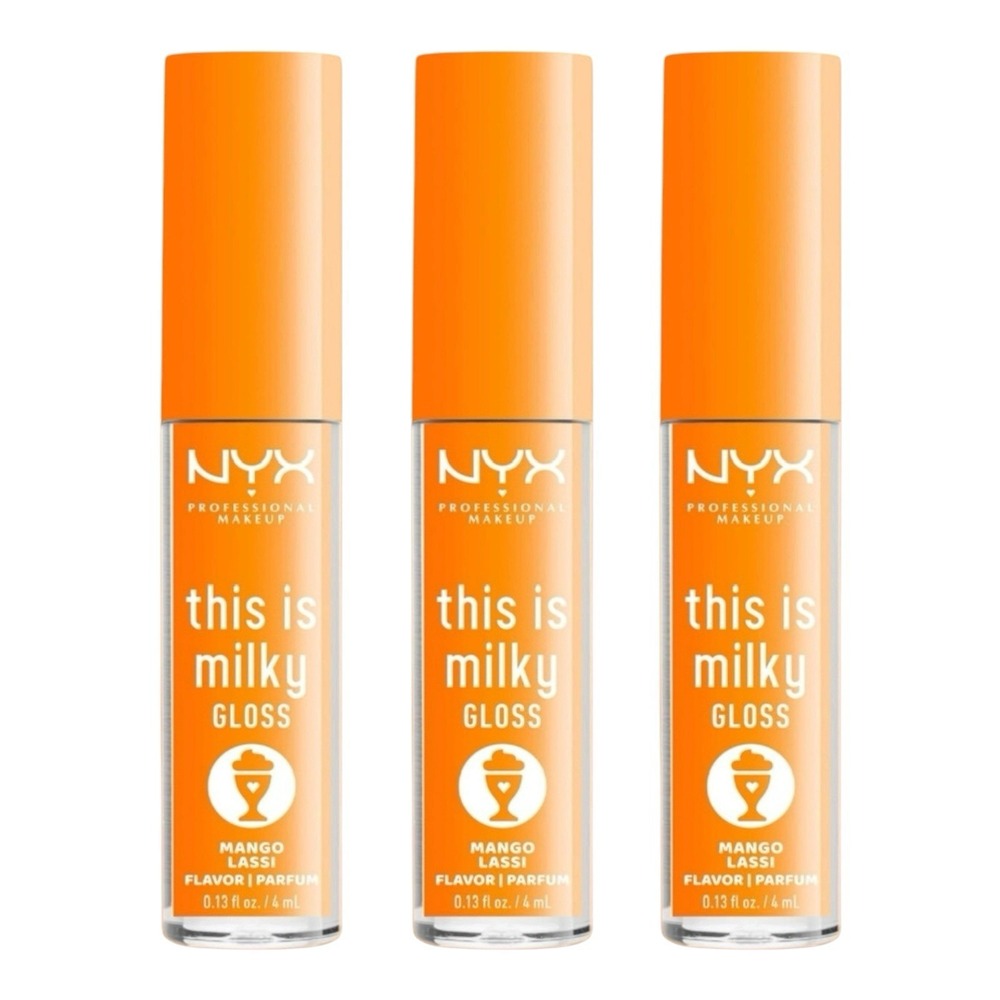 NYX This Is Milky Gloss Mango Lassi Lip Gloss 3 Pack 4ml Each